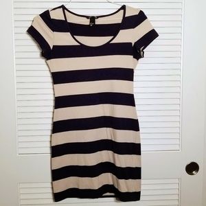 H&M Basic Striped Tee Shirt Dress Sz S